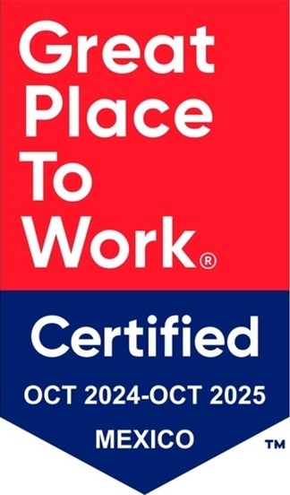 Great Place to Work Certified October 2024 - October 2025 Mexico badge